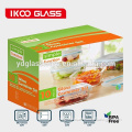 glass food container sets/ dinner set with transparent lock lid